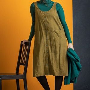 Gudrun Sjoden Balalajka Dress L Olive Green